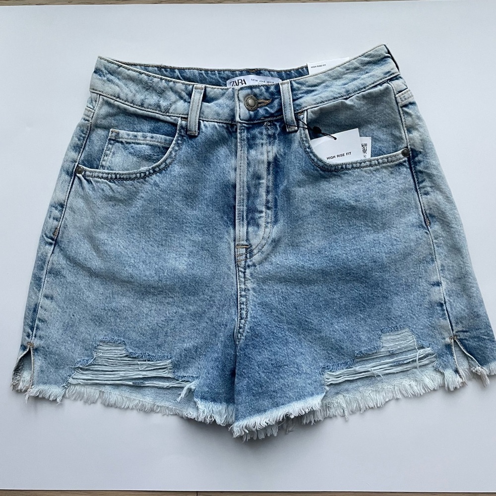 ZARA HIGH RISE DENIM SHORTS